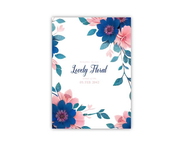 Vector wedding invitation floral template wedding invite card flower