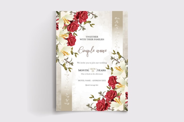 The wedding invitation floral templates