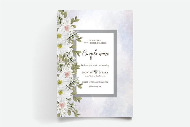 Wedding invitation floral templates