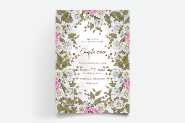 wedding invitation floral templates