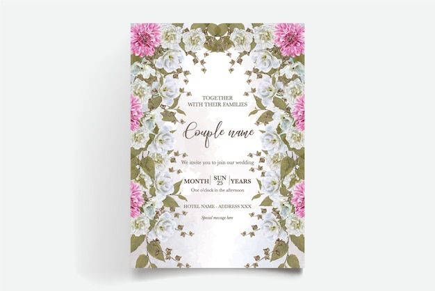 wedding invitation floral templates