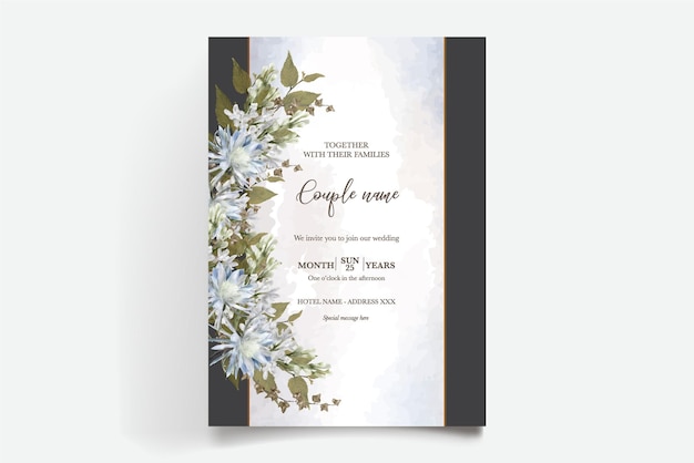 Wedding invitation floral templates