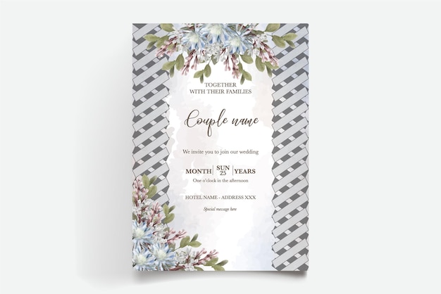 Wedding invitation floral templates