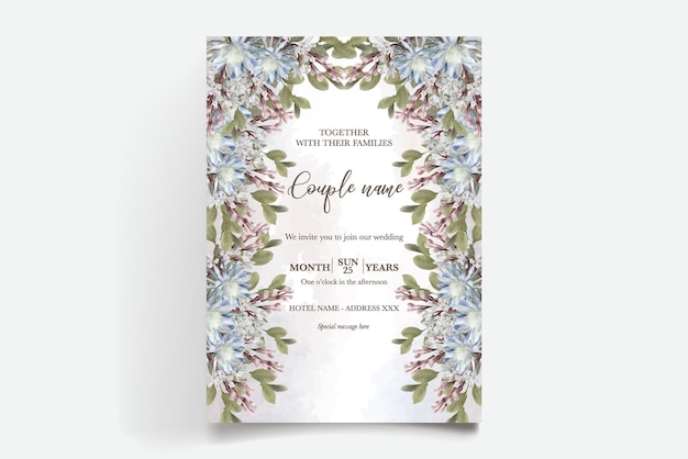 Vector wedding invitation floral templates