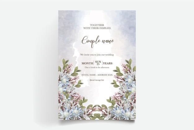 Vector wedding invitation floral templates