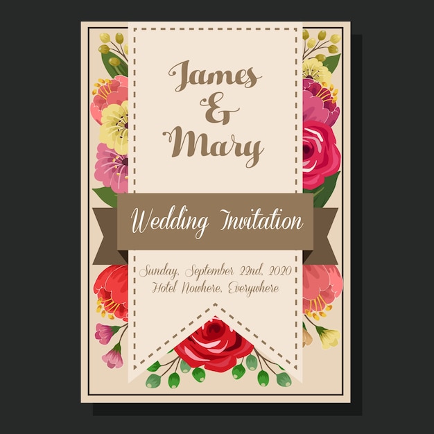 Wedding invitation flower spring