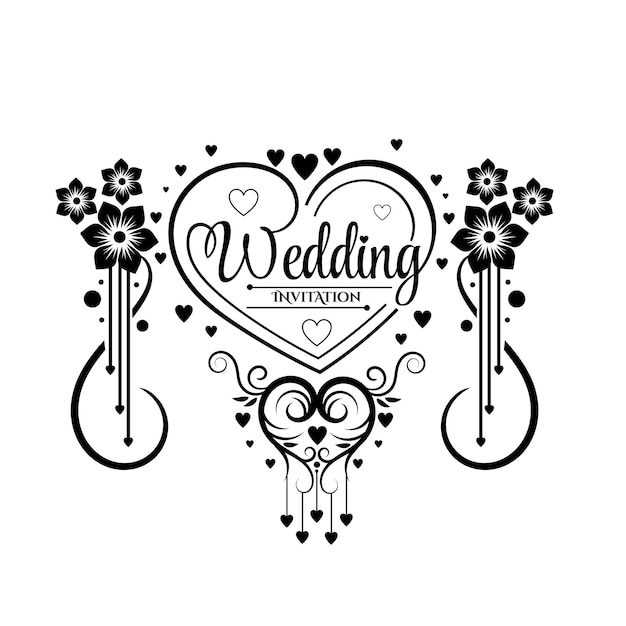 Vector wedding invitation logo template