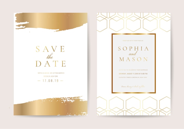 Vector wedding invitation in luxury style