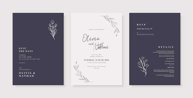 Vector wedding invitation mockup