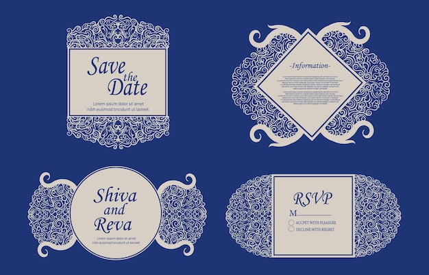 結婚式の招待状の紙カットセットコレクション