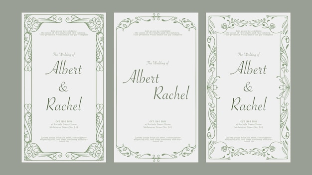 Vector wedding invitation retro