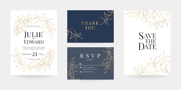 Wedding invitation, RSVP Card, Thank you Card template  