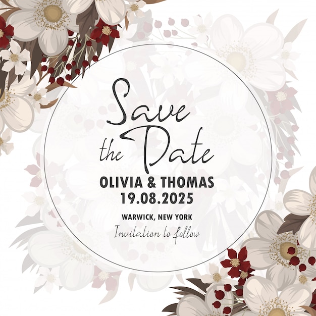 Wedding invitation. save the date card.