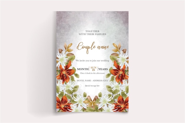 wedding invitation single card templates