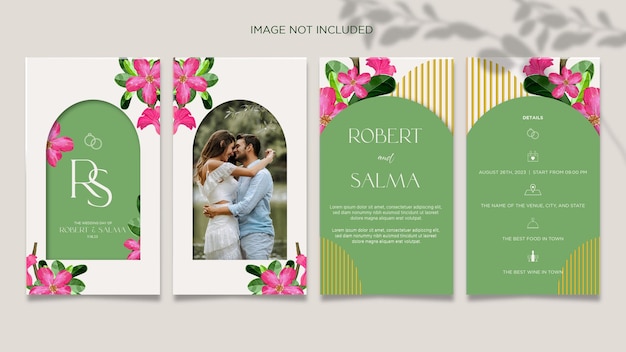 Wedding invitation social media story template