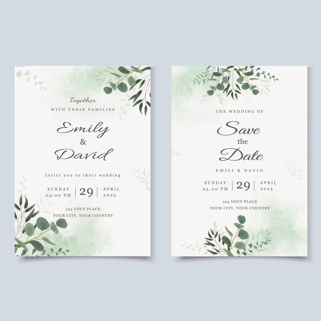 Wedding invitation social media template design