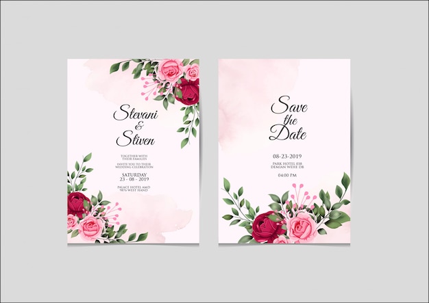 wedding invitation template beauty and elegant