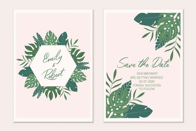 Wedding invitation template card.