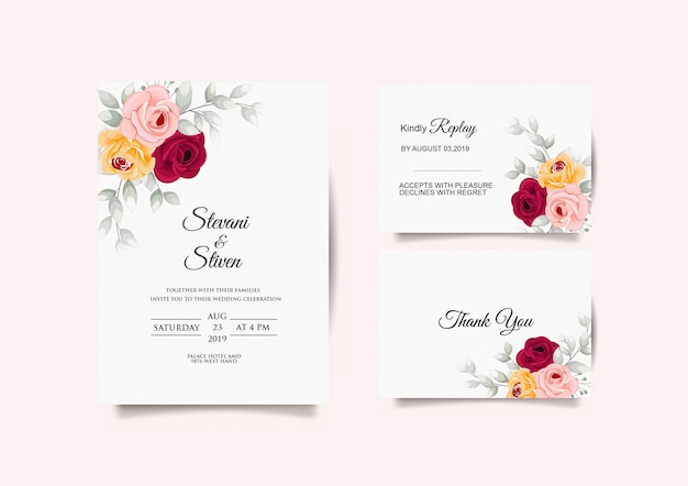 Vector wedding invitation template designs