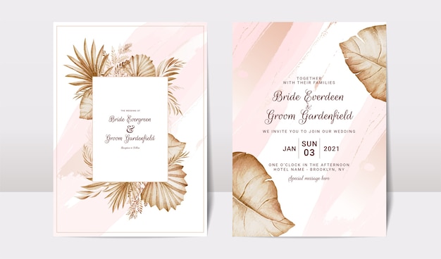 Wedding invitation template set