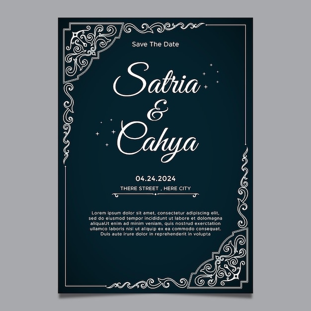 Wedding invitation template theme ornament