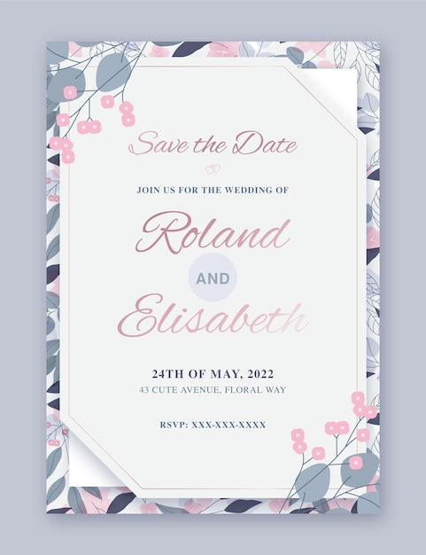 Vector wedding invitation template