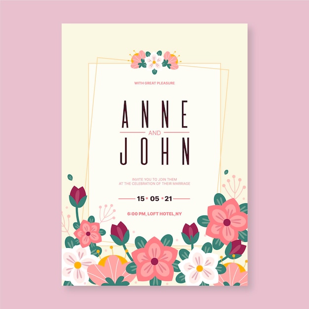 Premium Vector | Wedding invitation template