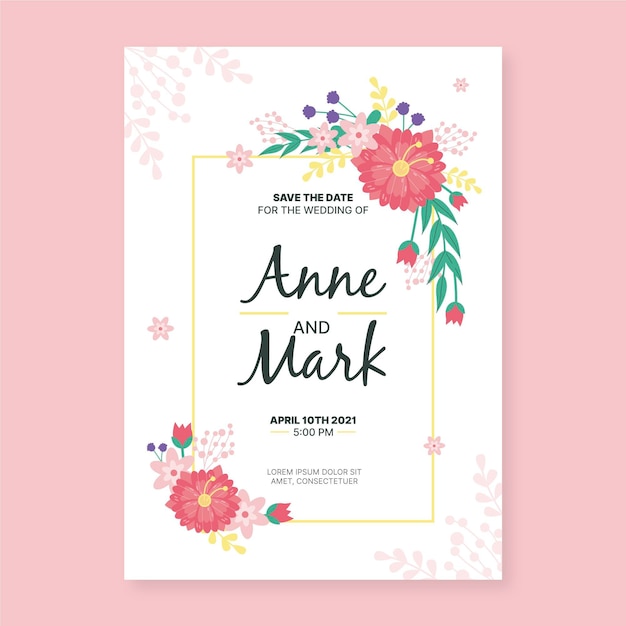 Premium Vector | Wedding invitation template