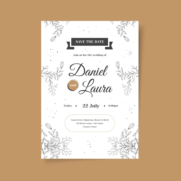 Vector wedding invitation template