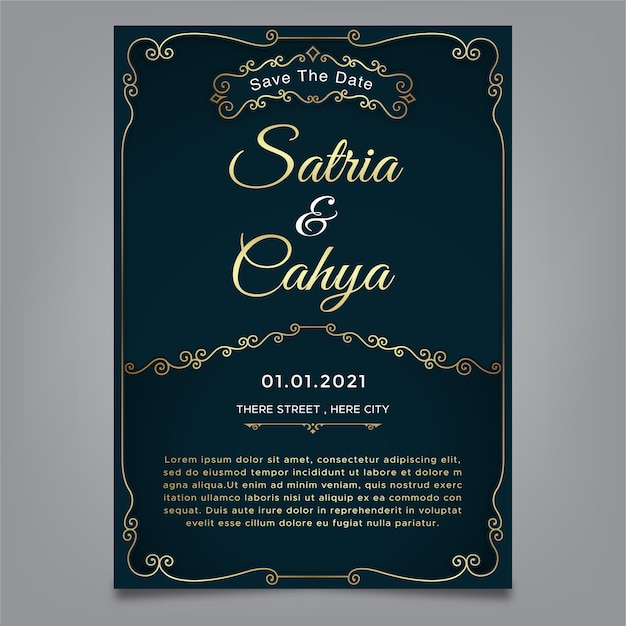 Vector wedding invitation template