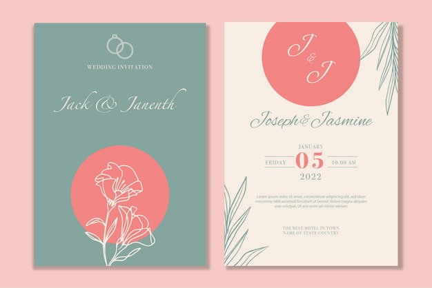 Vector wedding invitation template