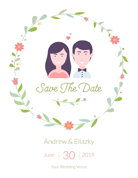 Vector wedding invitation template