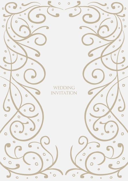 wedding invitation vektor template flower style