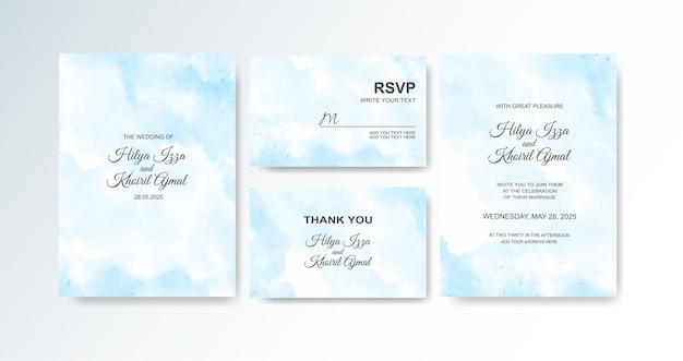 Wedding invitation with abstract watercolor background