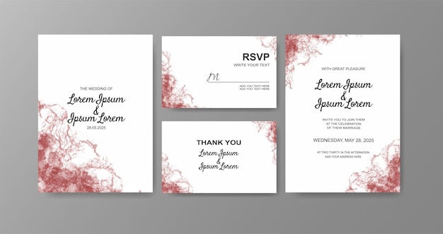 Wedding invitation with abstract watercolor background