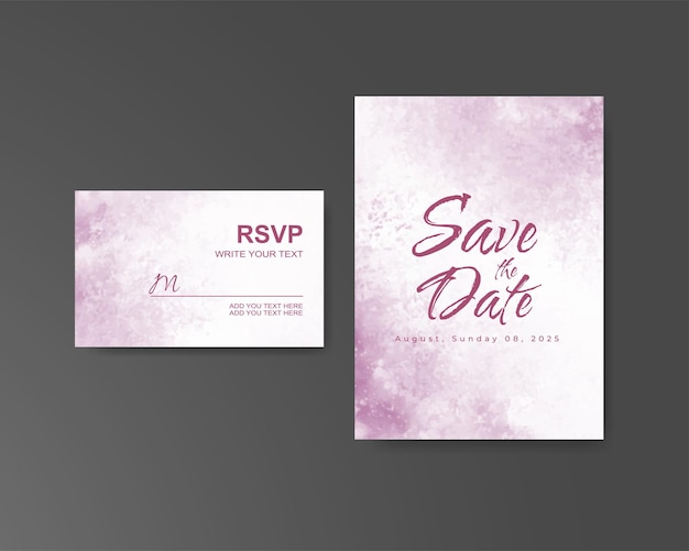 Wedding invitation with abstract watercolor background