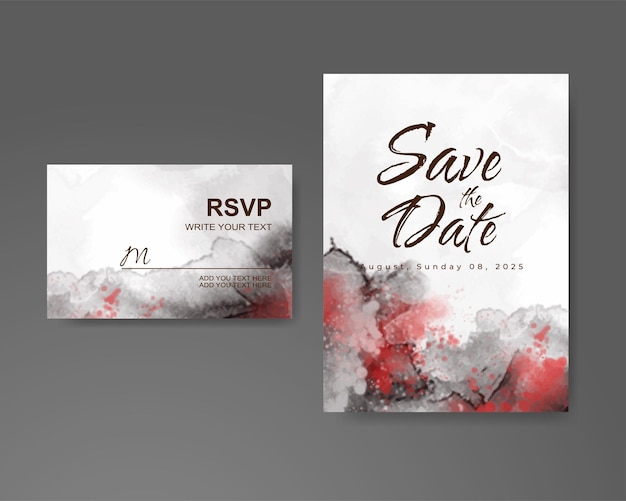 Wedding invitation with abstract watercolor background