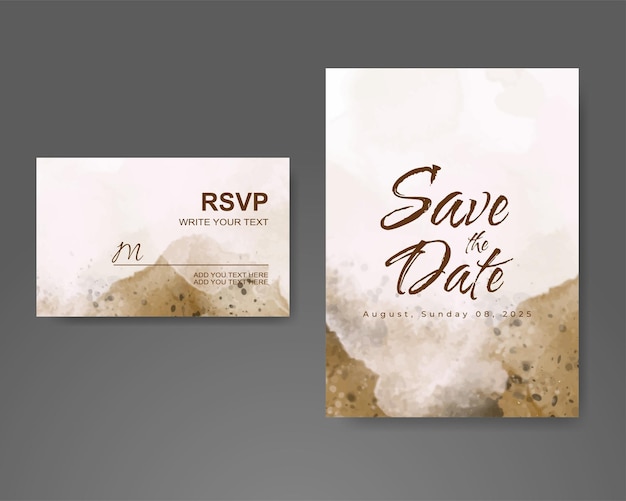 Wedding invitation with abstract watercolor background