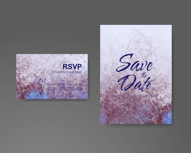 Wedding invitation with abstract watercolor background