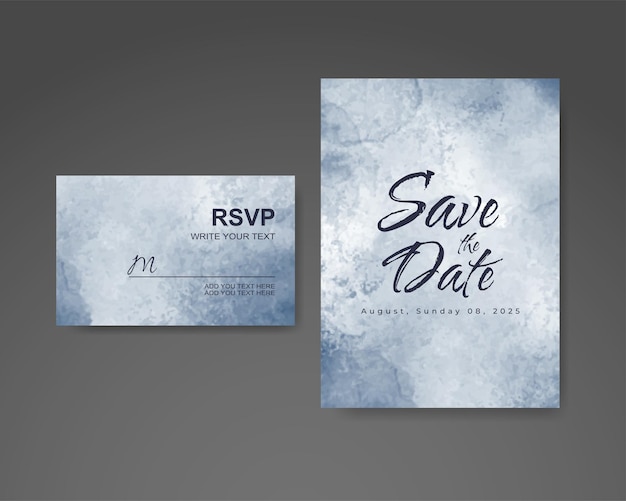 Wedding invitation with abstract watercolor background