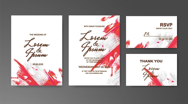 Wedding invitation with abstract watercolor background