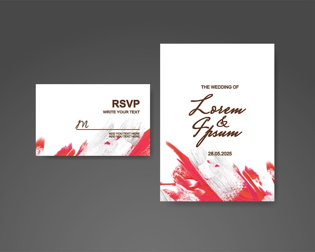 Wedding invitation with abstract watercolor background