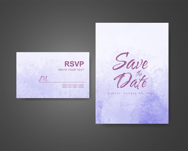 Wedding invitation with abstract watercolor background