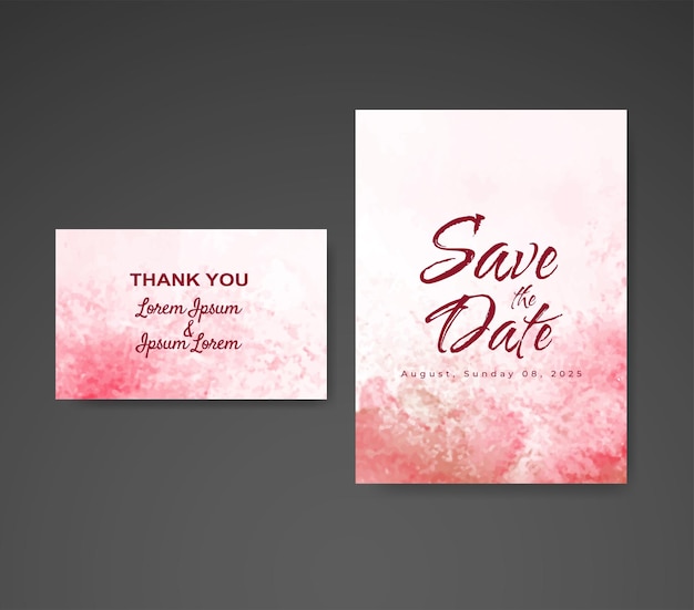 Wedding invitation with abstract watercolor background