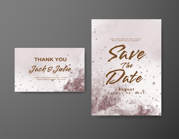 Wedding invitation with abstract watercolor background