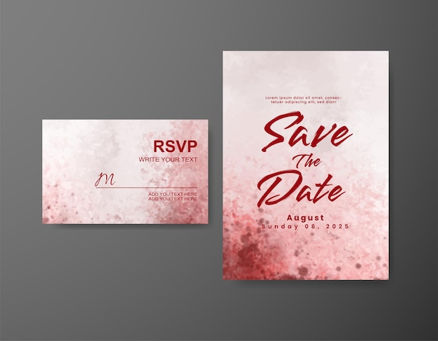 Wedding invitation with abstract watercolor background