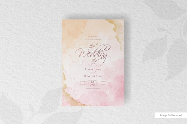 Vector wedding invitation with abstract watercolor splash