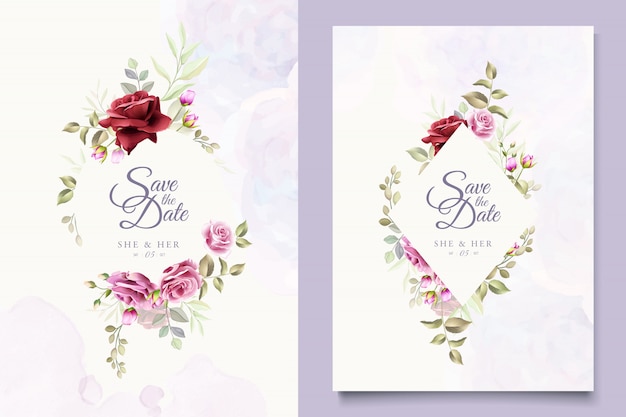 wedding invitation with beautiful floral
