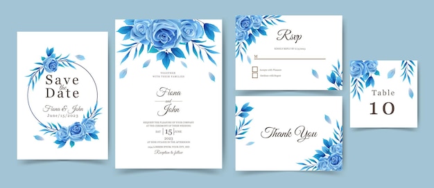 wedding invitation with beautiful flowers design