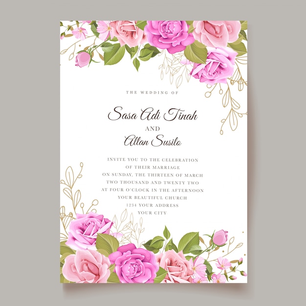 wedding invitation with elegant design template